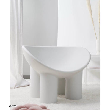 Silla patas de elefante blanco PE 56cm* 83cm* 62cm