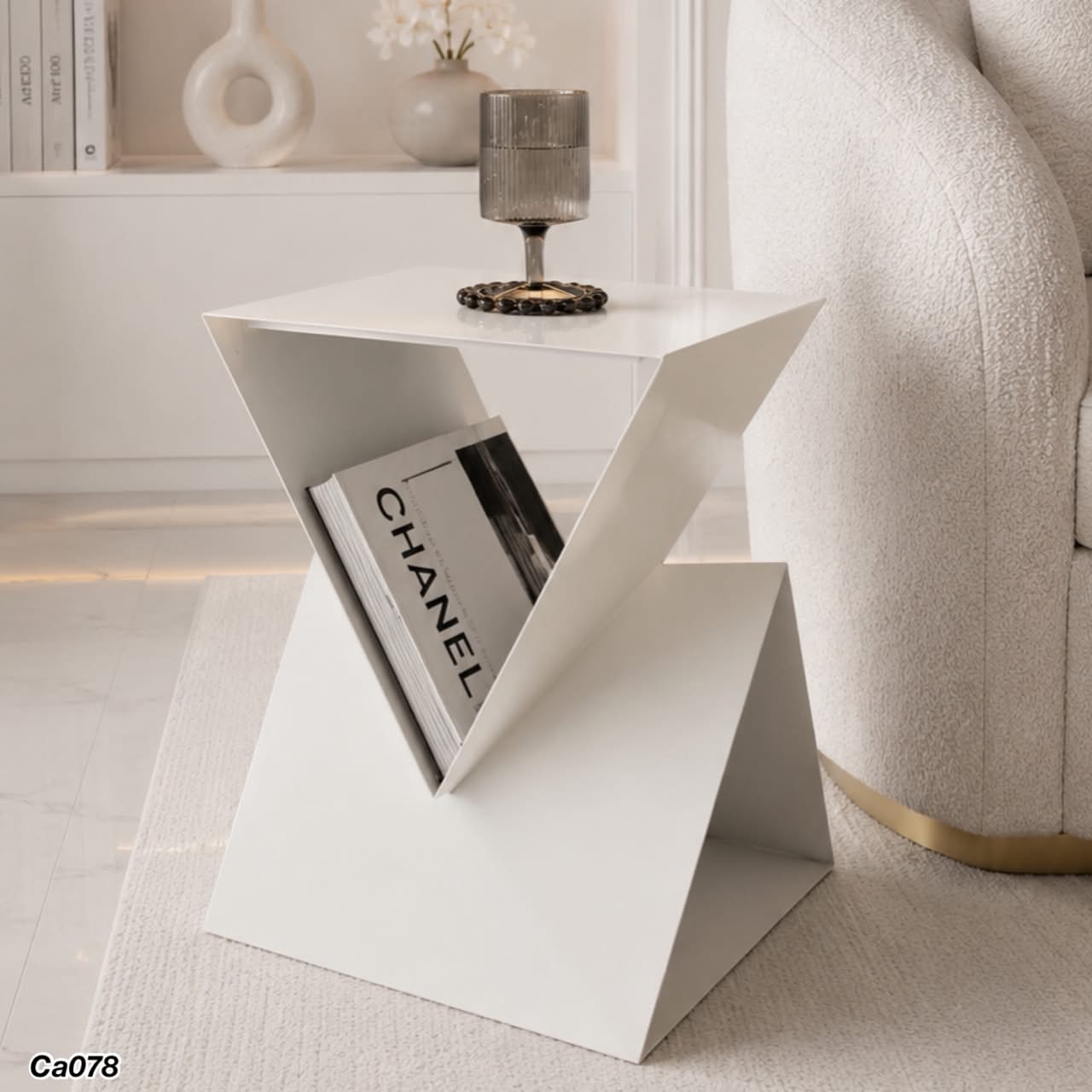 Mesa auxiliar blanca metal 40cm* 40cm* 50cm