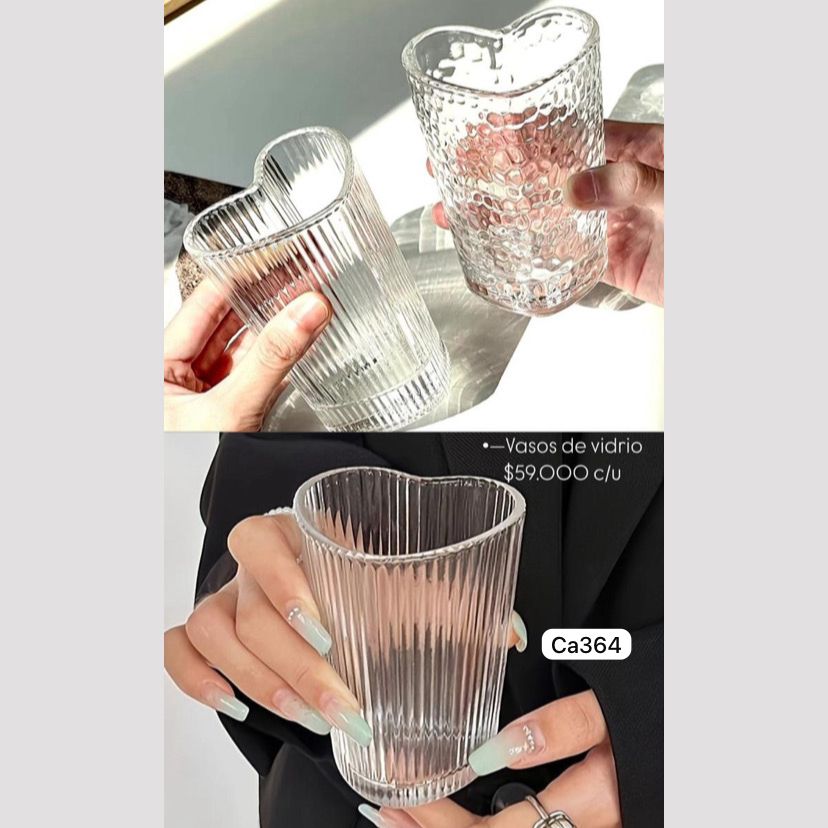 Vaso cristal corazon rayas 200ml