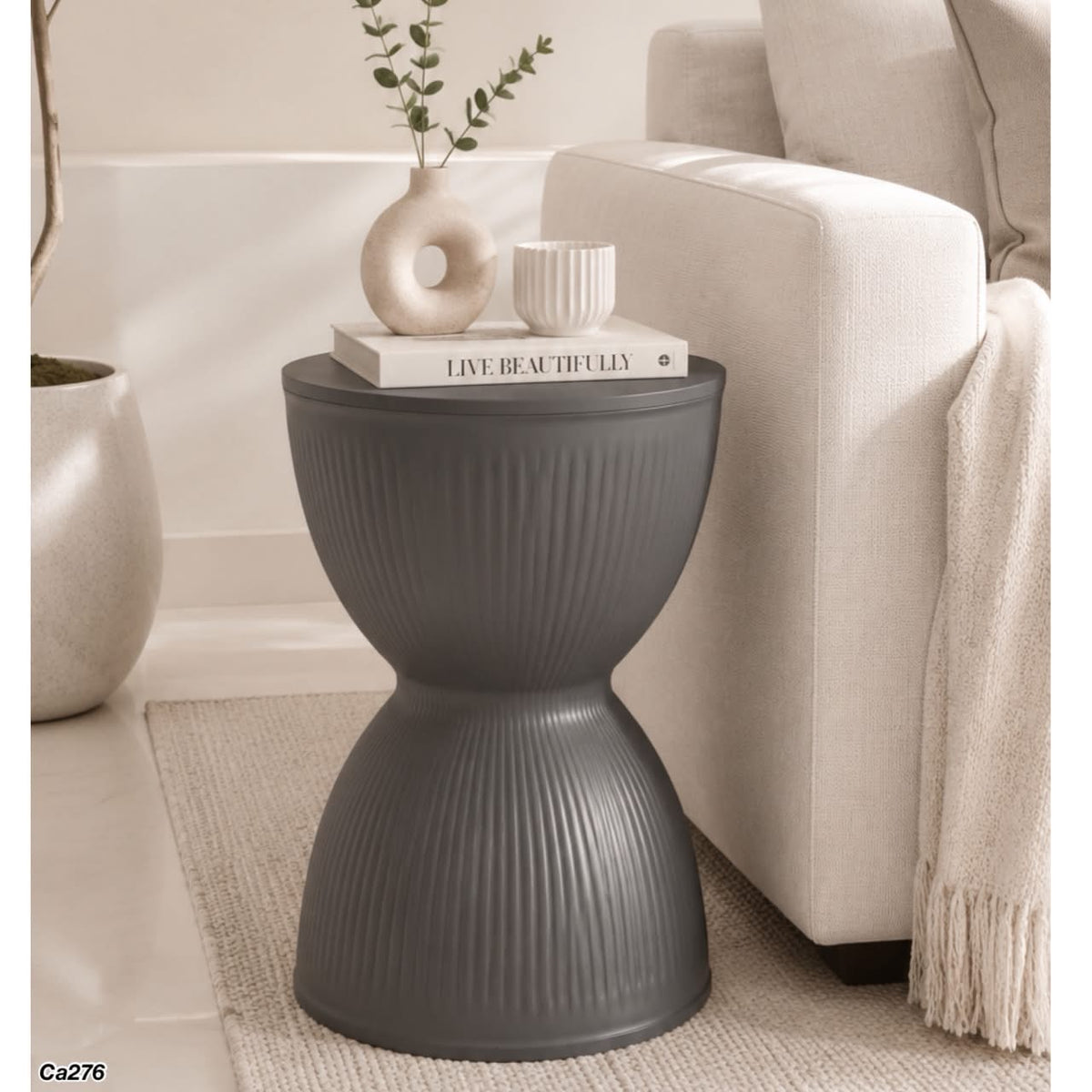 Mesa auxiliar gris 31cm* 31cm* 46cm