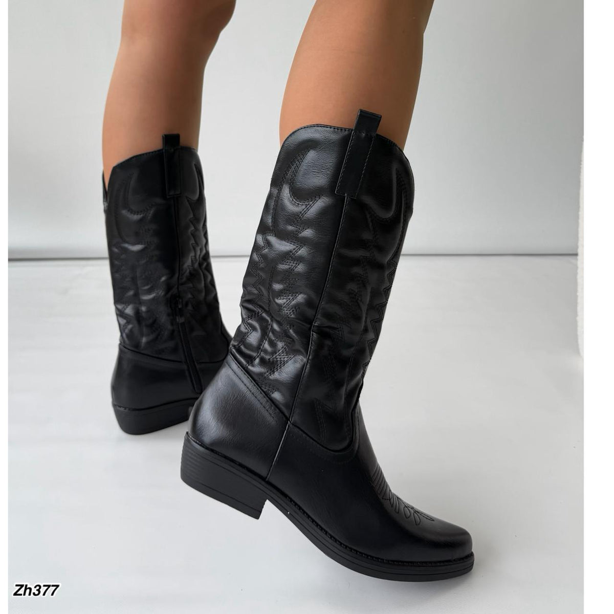 Bota texana negro tacon 4cm 2P9B-X9360-06 C-130