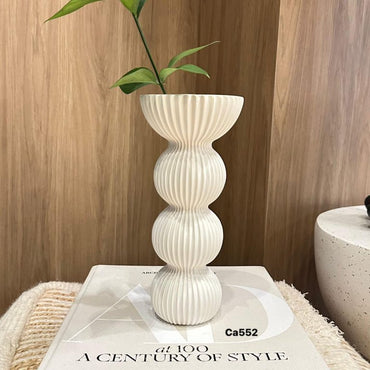 Florero moderno blanco ceramica 11.2cm* 25cm