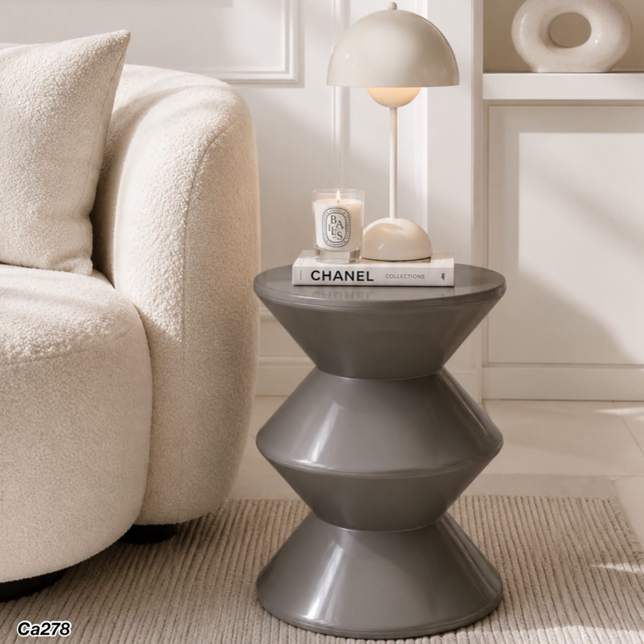 Mesa auxiliar nordica gris 36cm* 36cm* 45cm
