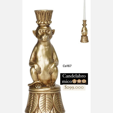 Candelabro mico dorado