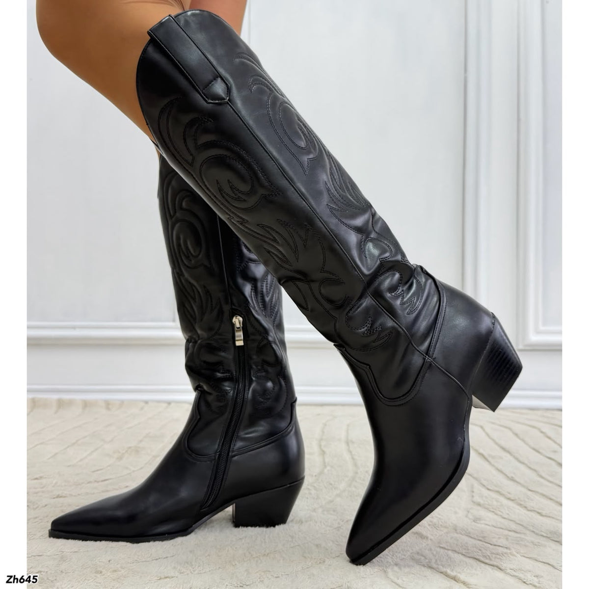 Bota texana negro tacon 6cm HX3325-B0196