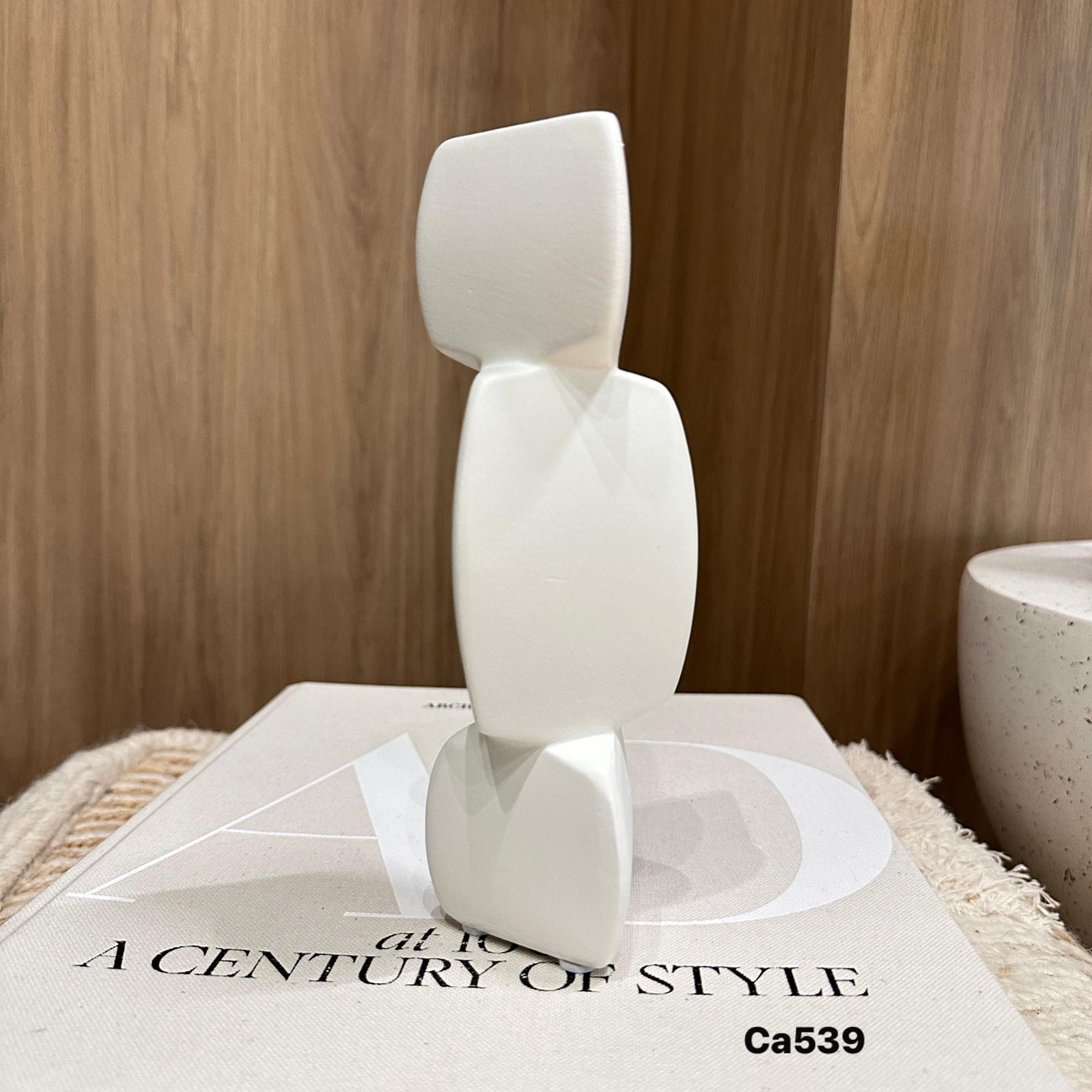 Florero blanco modular ceramica mediano 21cm* 4cm