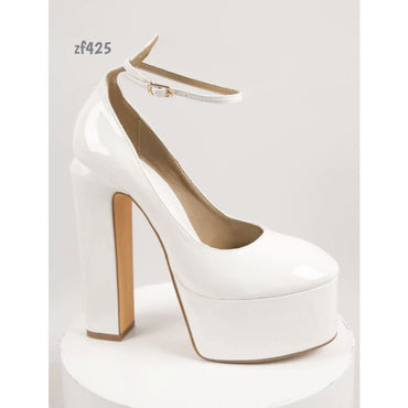 Tacon blanco 13cm plataforma 4cm X8262 C6