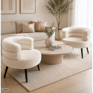 Silla poltrona boucle blanco patas negro 62cm* 52cm* 70cm