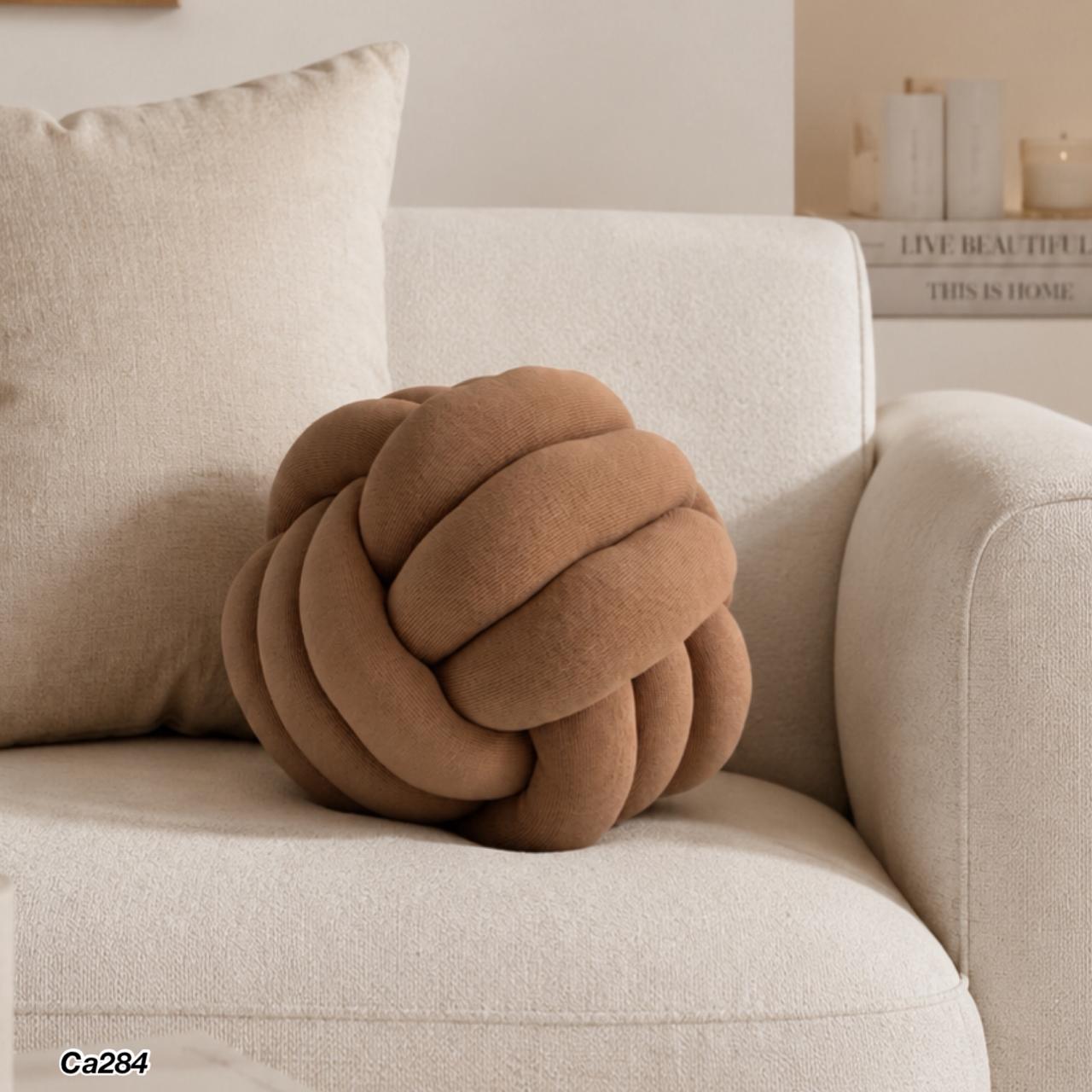 Cojin de nudo cafe diametro 28cm