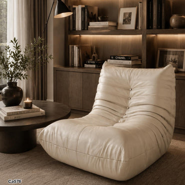 Silla poltrona beige micro fibra 85cm