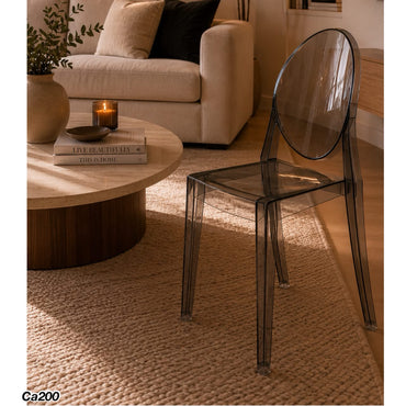 Silla gris transparente plastico policarbonado 41cm* 51.5cm* 89cm* 45cm