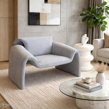 Silla moderna gris claro tela linos 94cm* 83cm* 67cm