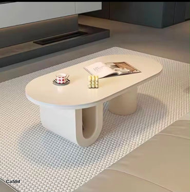 Mesa de centro piedra blanco base metal blanco 120cm* 60cm* 40cm