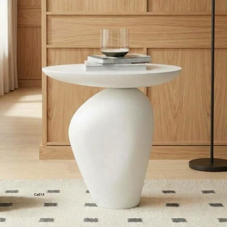 Mesa auxiliar blanco fibra de vidrio 50cm* 32cm* 50cm