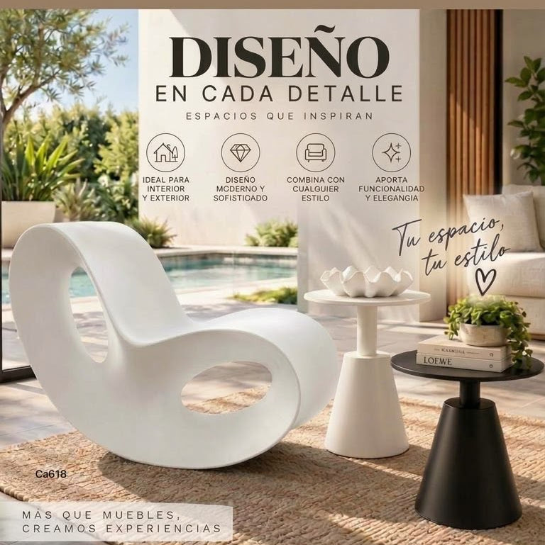 Silla mesedora de exterior blanco 114cm* 78cm* 58cm