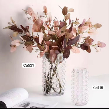 Florero transparente diseño burbujas cristal pequeño 8cm* 21,5cm