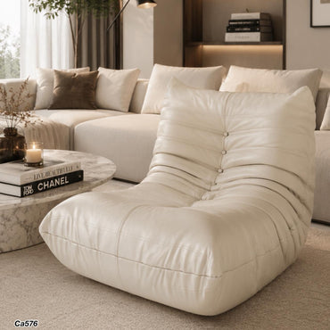 Silla poltrona beige micro fibra 85cm