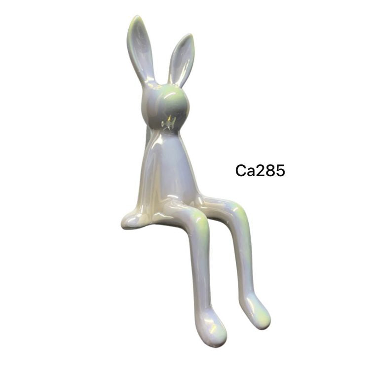 Articulo decorativo conejo perlado pequeño 8cm* 10cm* 21cm