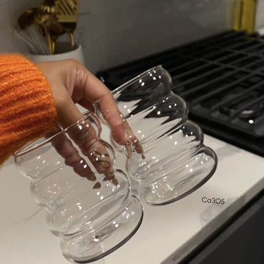 Set de 4 vasos cristal con pitillo 7cm* 7cm* 10cm