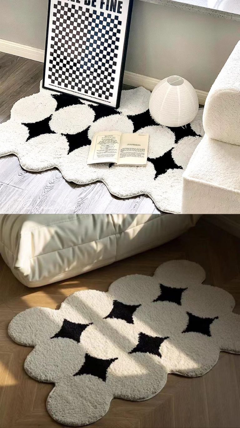 Tapete beige detalles negro 70cm* 100cm