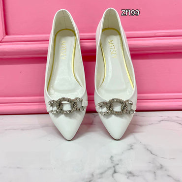 Baleta blanca apliques plateados 2975 C7