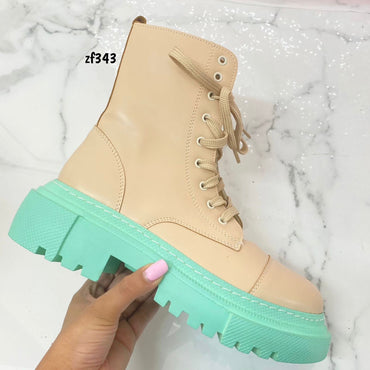 Botin beige suela verde 4cm 120 C1