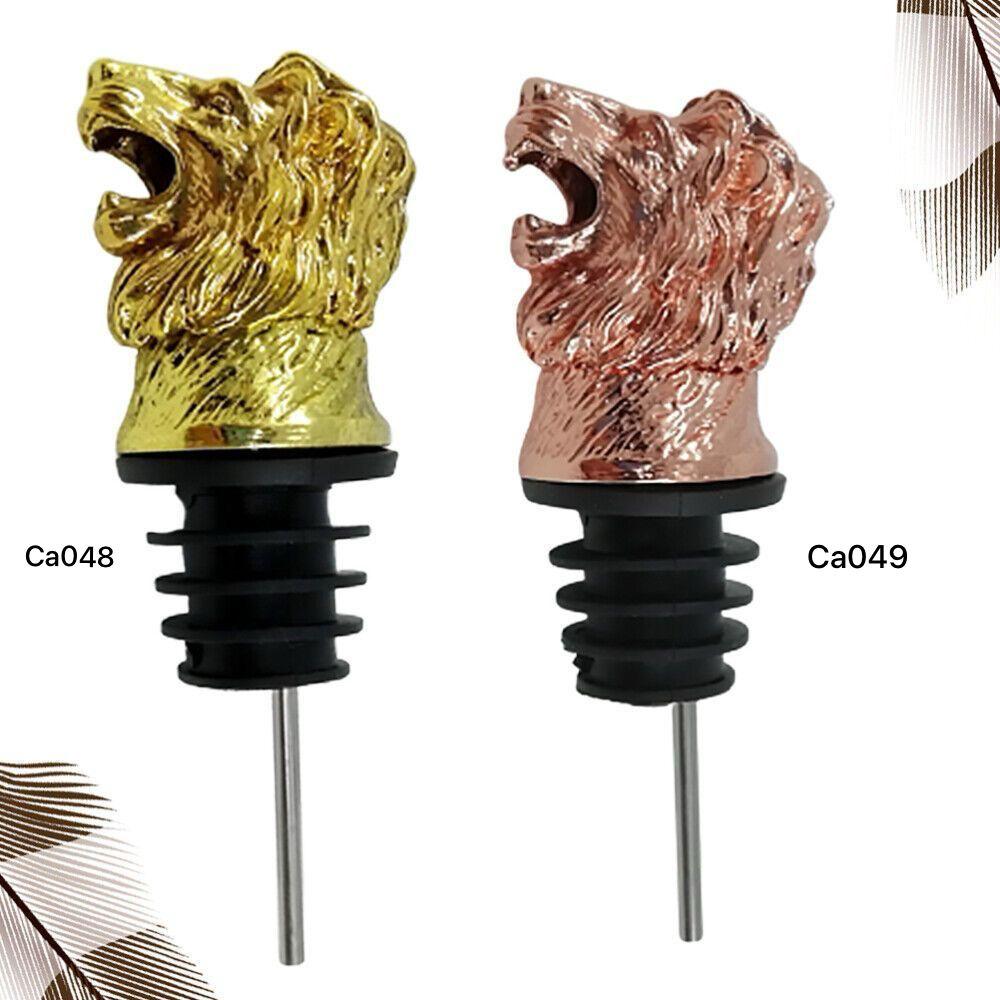 Dispensador de botellas metalico leon oro rosa 11cm* 3cm