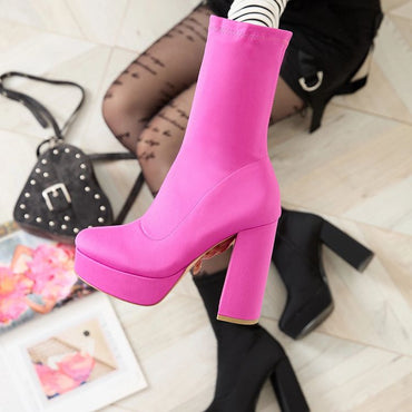 Botin fucsia tacon 12cm D88-26 C6