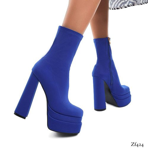Botin azul tacon 14cm plataforma 5cm X8267 C6