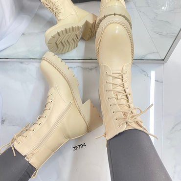 Botin beige tacon 4cm 8636 C-66