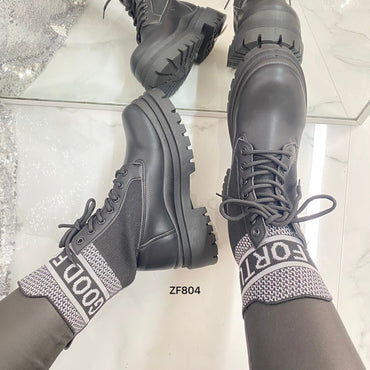 Botin negro suela 4cm BO26-16 C-70