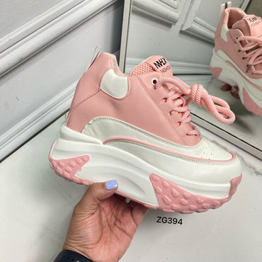 Tenis rosado detalles blanco platafoma tacon interno 12cm 926 C-2