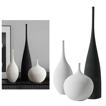 Jarron florero de ceramica negro forma conico alto 9cm* 9cm* 46cm