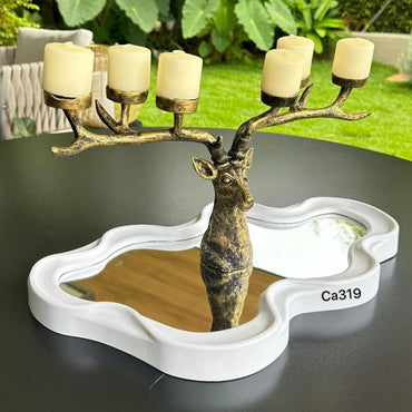 Candelabro reno dorado resina 36cm* 20cm* 5cm