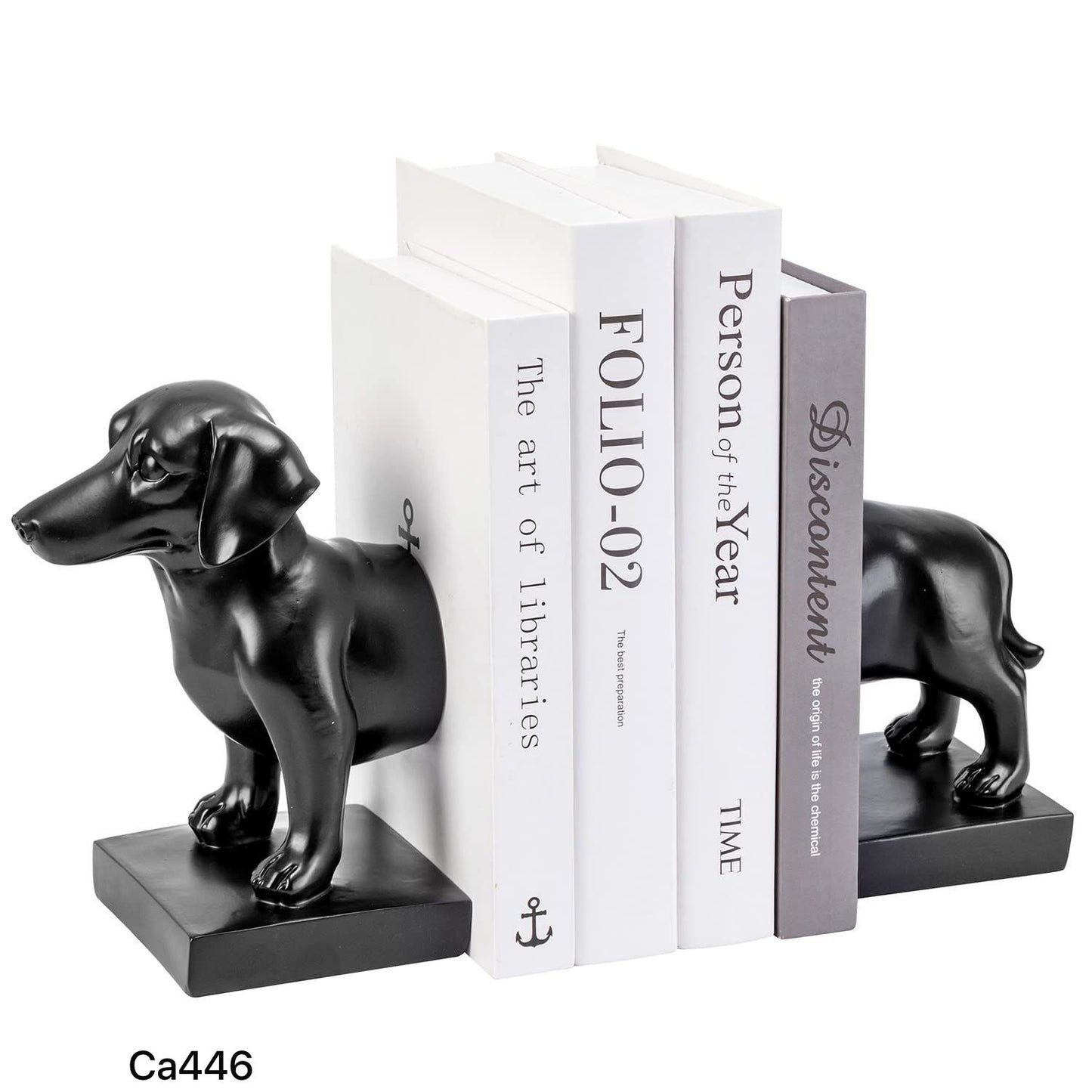 Articulo decorativo perro negro cuña libros 18cm* 26.5cm* 12.5cm