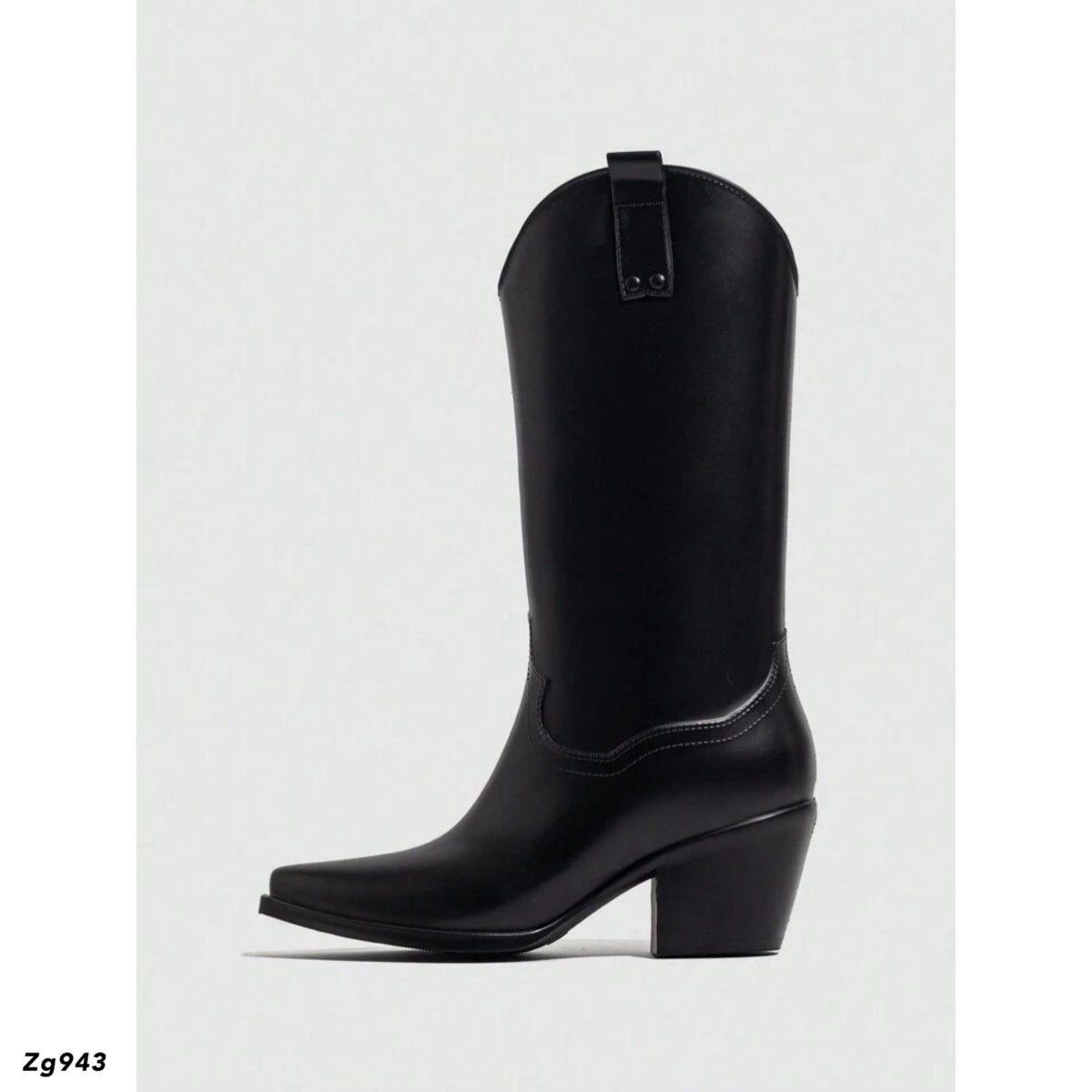 Bote texana de lluvia negro tacon 7cm 063-301