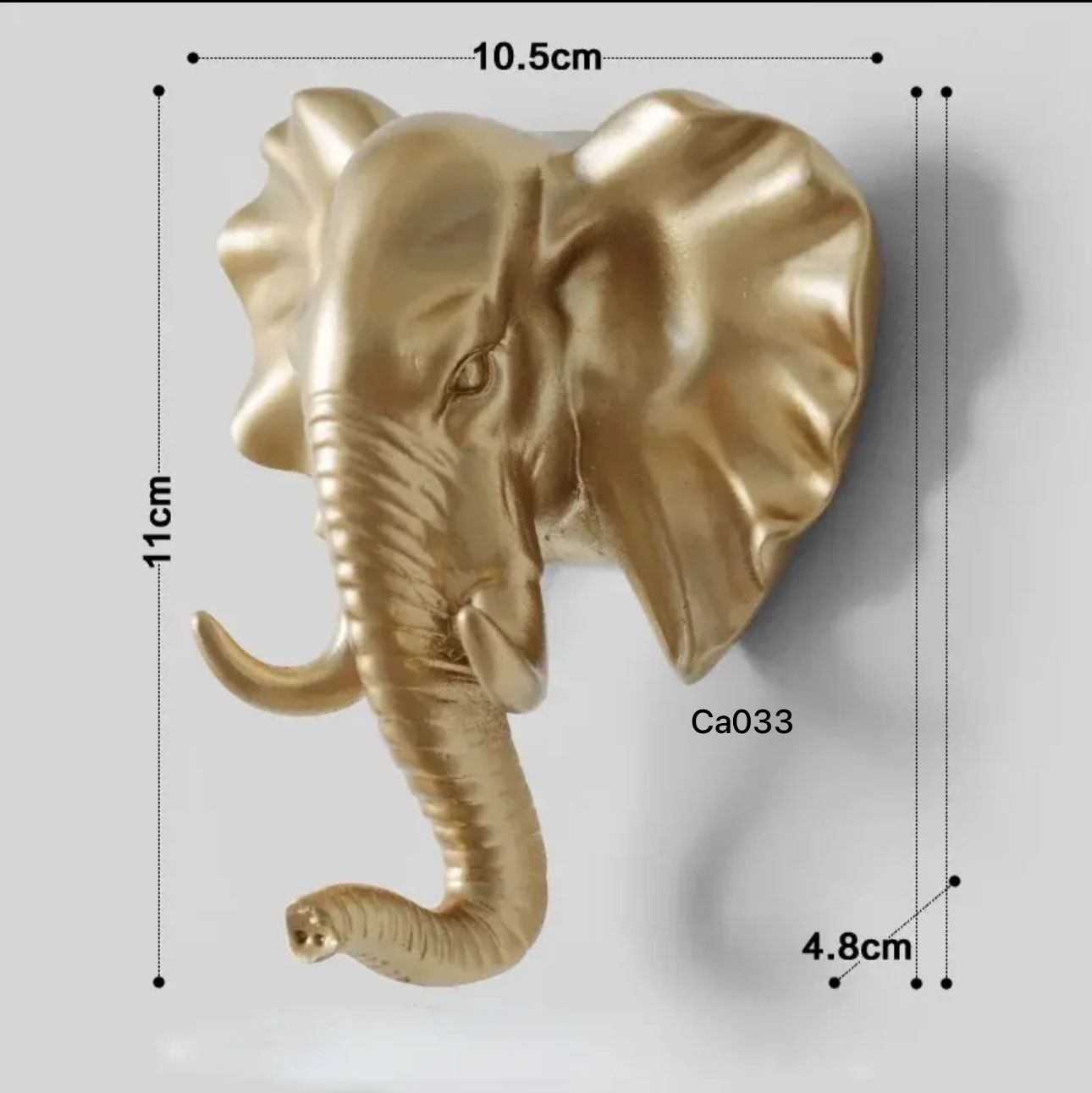 Perchero elefante dorado 10.5cm* 11cm* 4.8cm