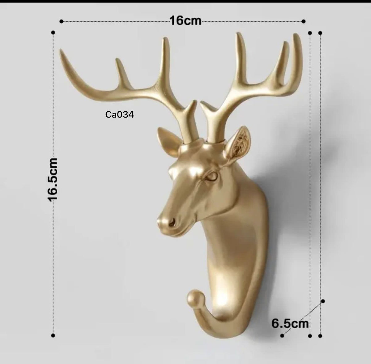 Perchero venado dorado 16.5cm* 16cm* 6.5cm