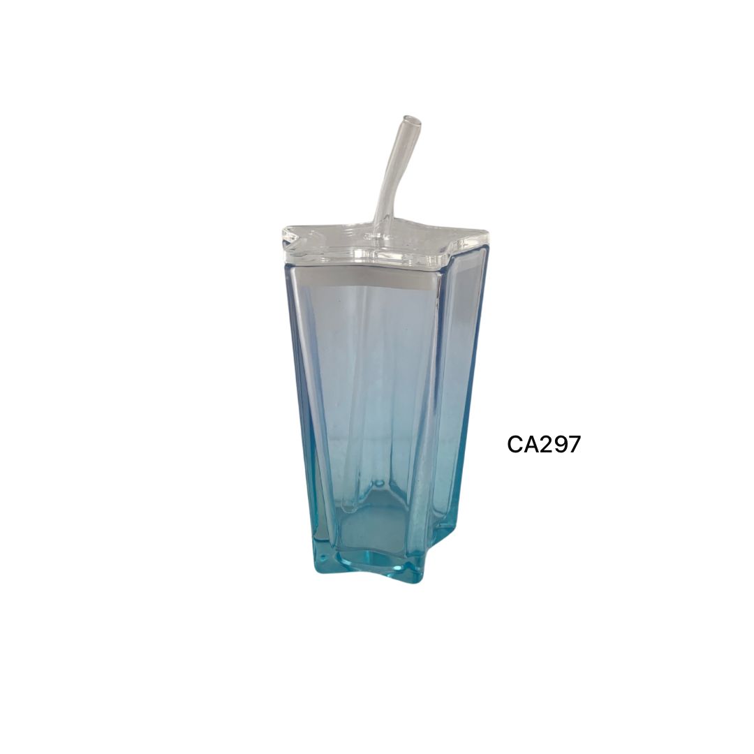 Vaso cristal azul pitillo 300ml