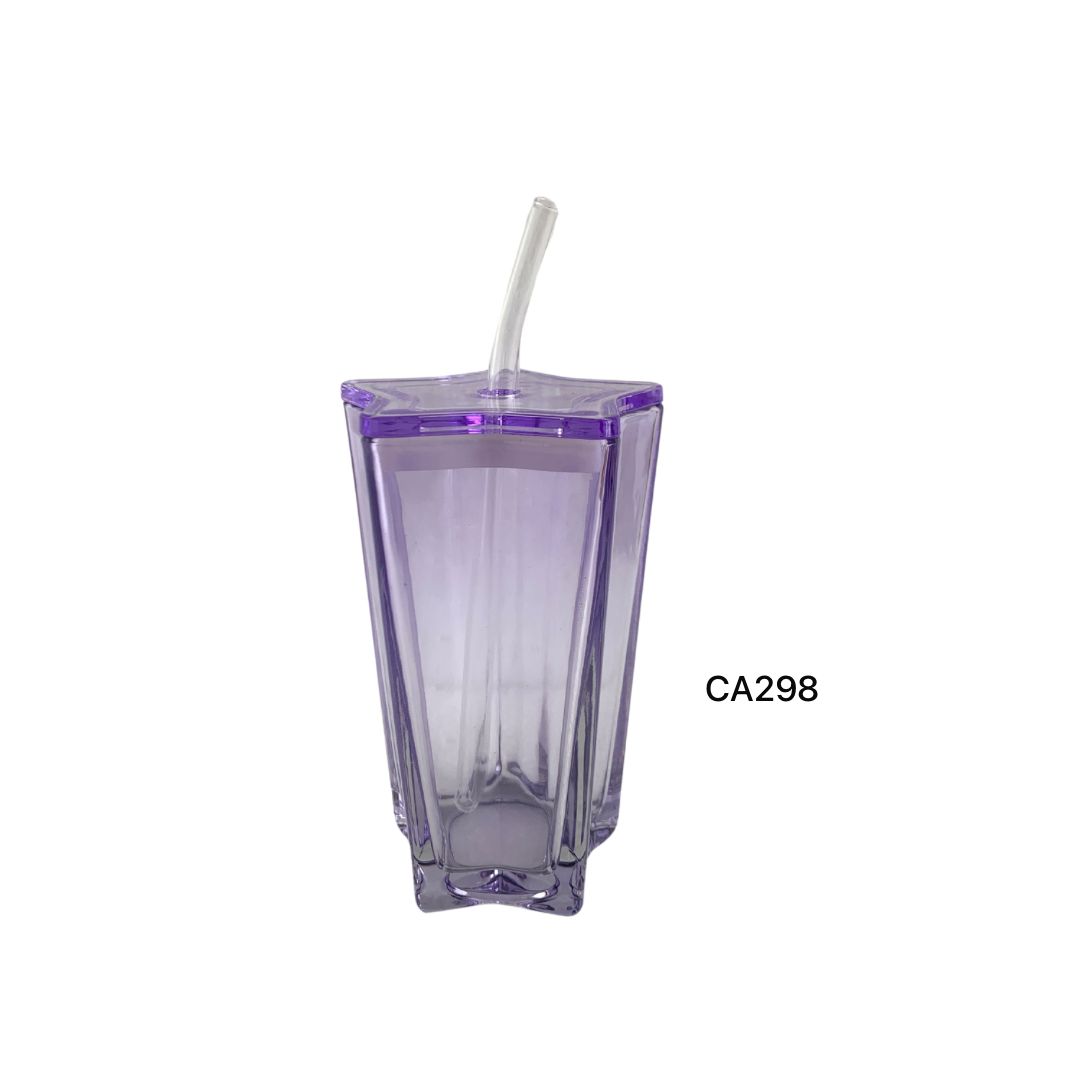 Vaso cristal morado pitillo 300ml