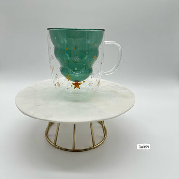 Taza cristal navideña 11cm* 12cm
