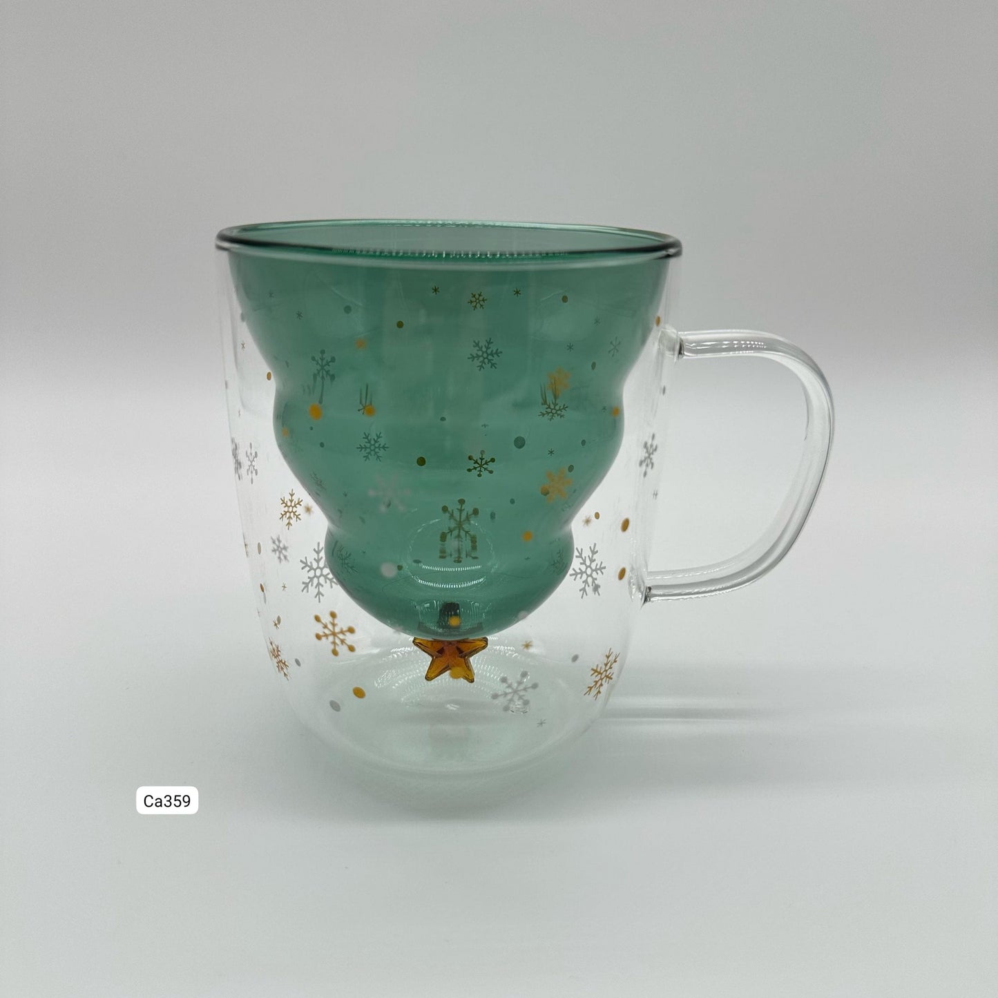 Taza cristal navideña 11cm* 12cm