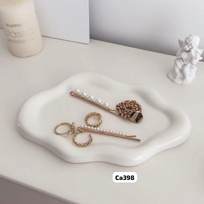 Bandeja de ceramica blanco 19,5cm* 13,5cm* 2cm