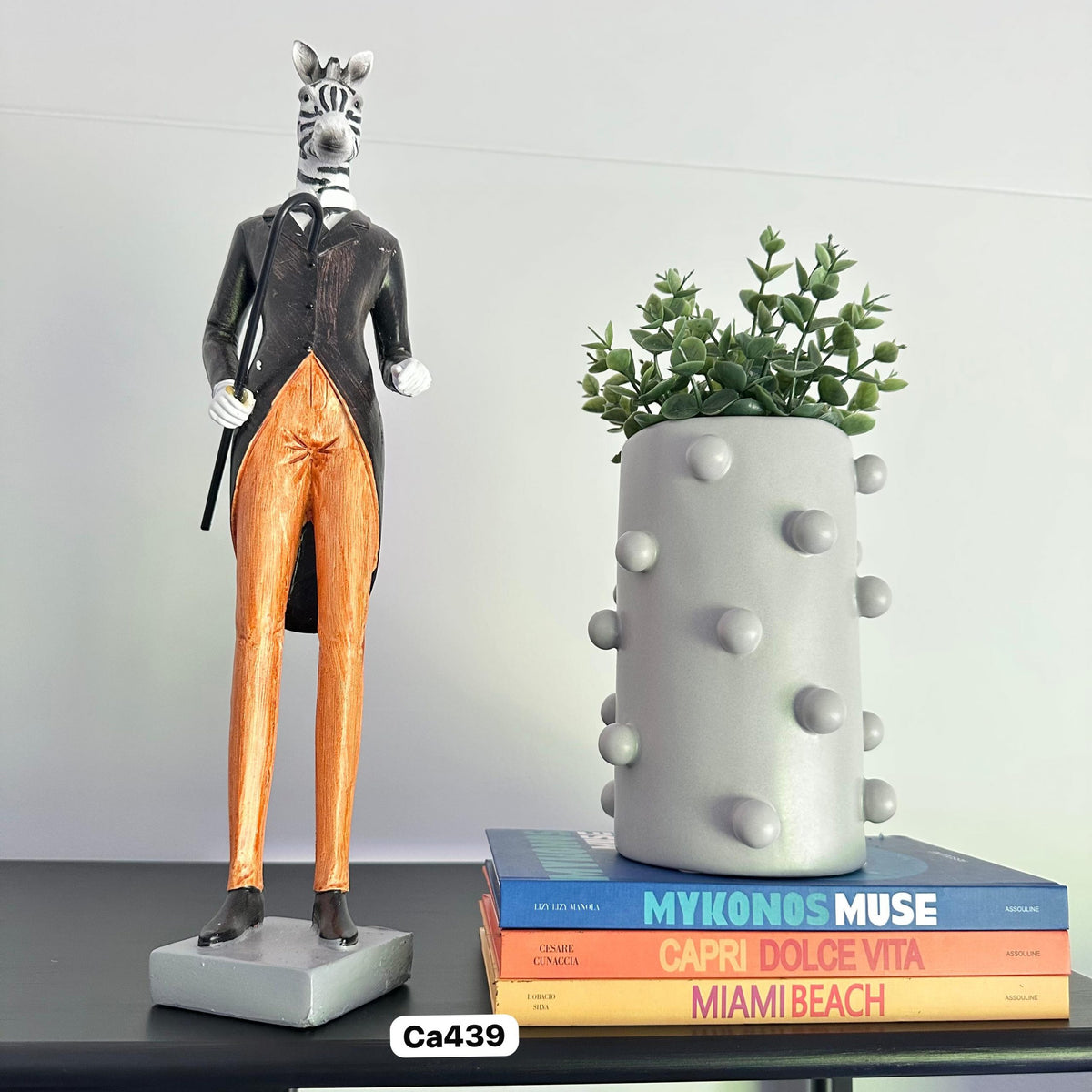 Escultura de cebra elegante 12cm* 12cm* 40cm
