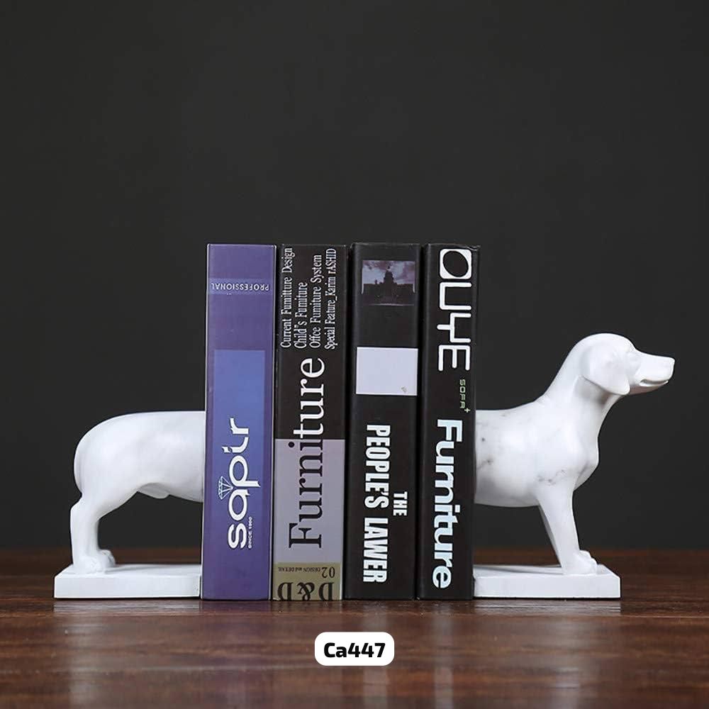 Articulo decorativo perro blanco cuña libros 18cm* 26.5cm* 12.5cm