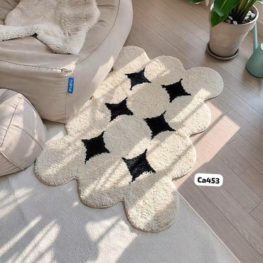 Tapete blanco detalles negros 70cm* 125cm