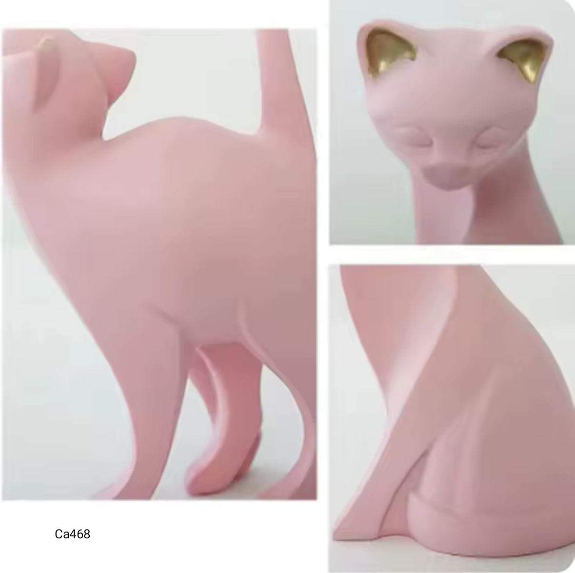 Articulo decorativo gato rosado sentado 9cm* 5cm* 14cm