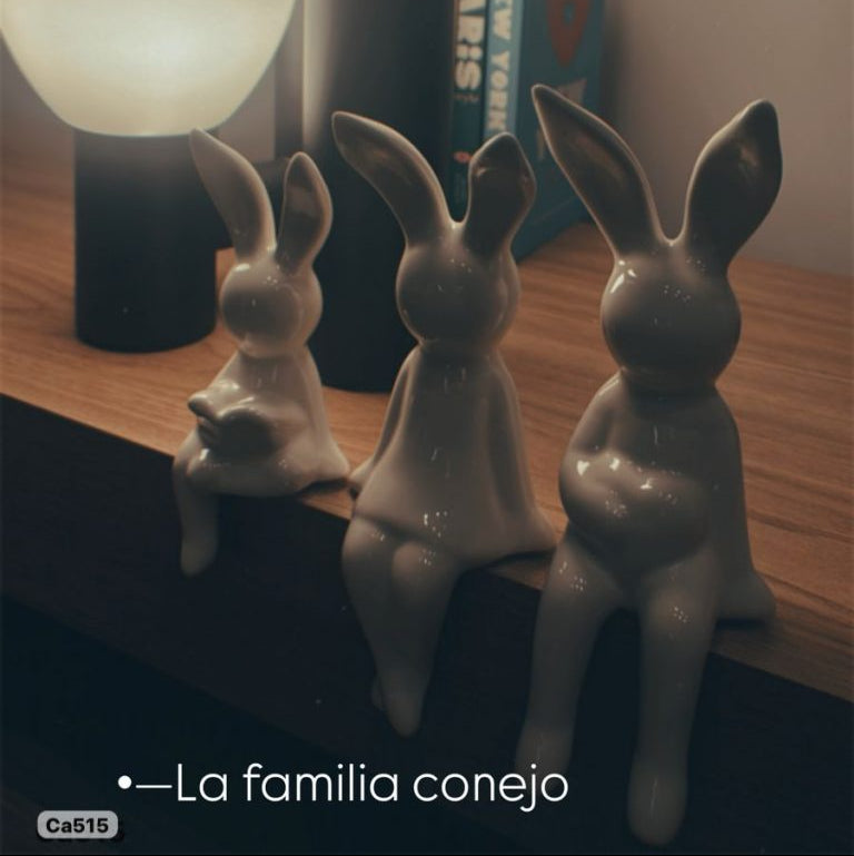 Set tres conejos perlado 7,5cm* 21cm - 5,5cm* 17cm - 7,5cm* 20cm