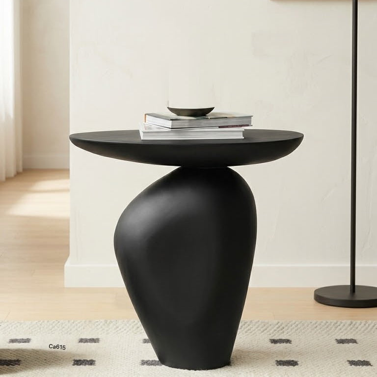 Mesa auxiliar negro fibra de vidrio 50cm* 32cm* 50cm