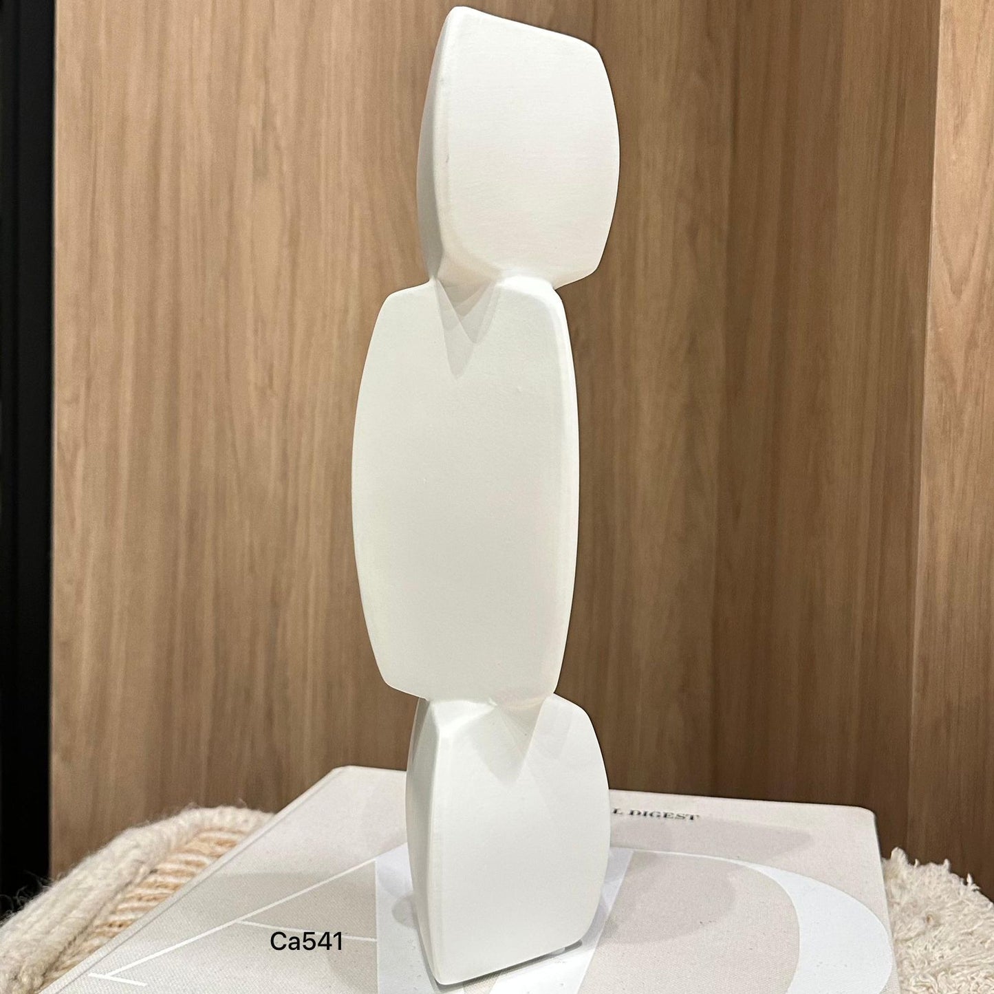 Florero blanco modular alto ceramica 31cm* 4cm